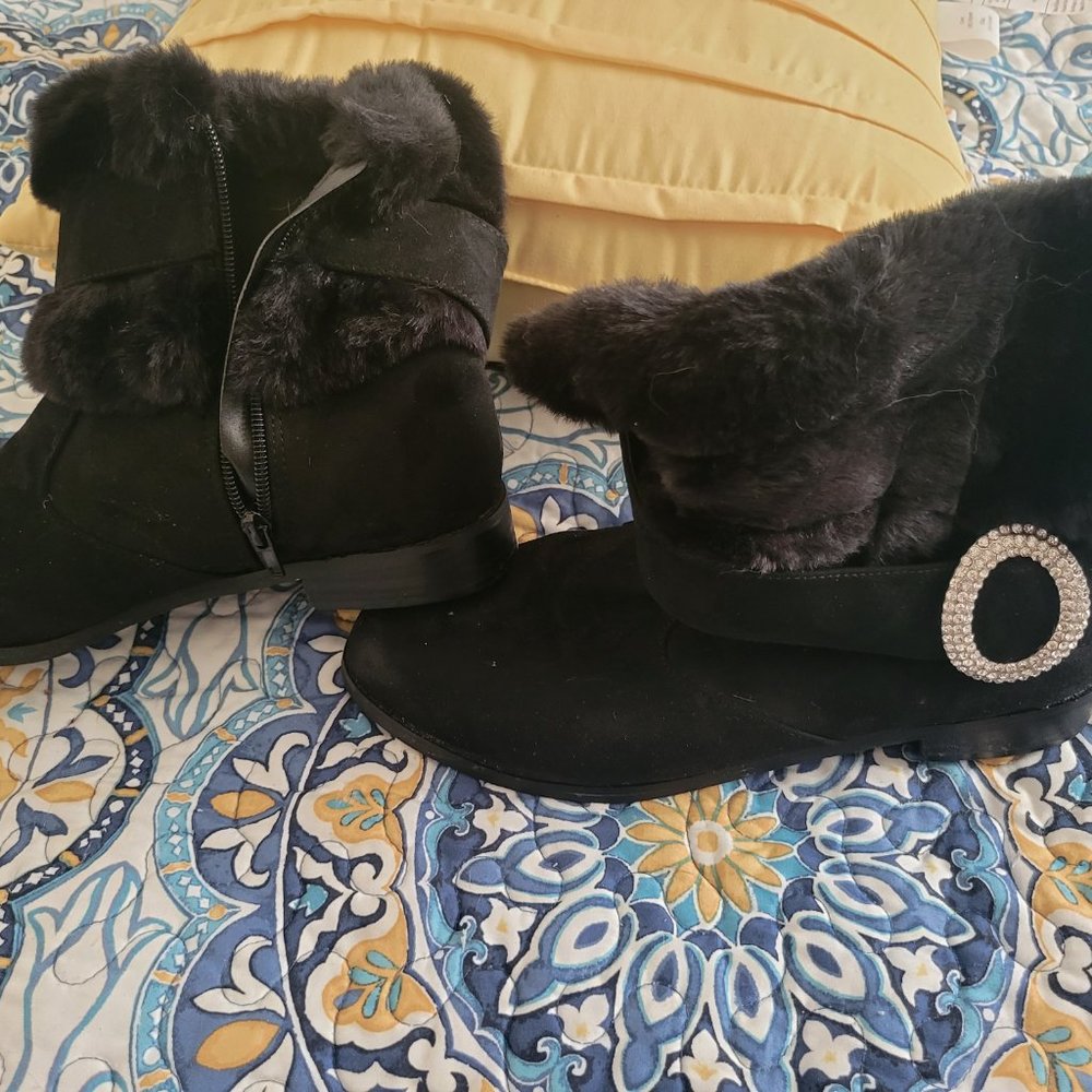 Black Fur Winter Boot